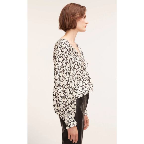 Rebecca Taylor Paige Fleur Drawstring Long Sleeve Blouse Sz 8 - Picture 3 of 11